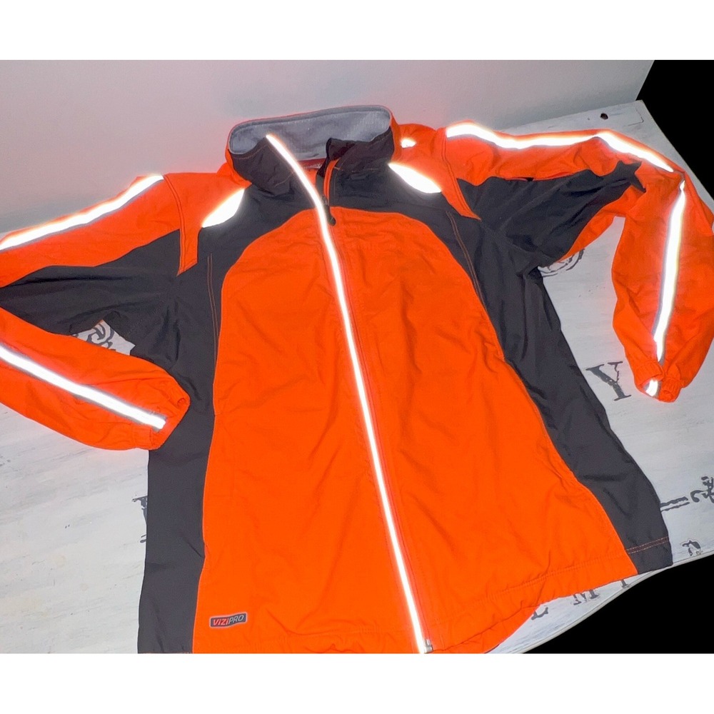 Saucony ViziPRO girls Reflective Full-Zip Track Jacket Orange/Gray Size SMall